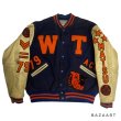 画像1: 70's "FELCO"　「LITTLE　LEAGUE」　ARM LEATHER　BASEBALL JACKET　WITH　MANY PATCHES　AND　BULLBOG PATCH　SIZE:XL　 (1)