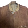 画像5: 1935's　”MA-１”　STYLE　FULL ZIP.　ALL RIB　STYLE　and CHINSTRAP　NUBBUCK SUEDE　LEATHER JACKET　WITH　TALON 扇形 RIVET ZIPPER　good style !! (5)