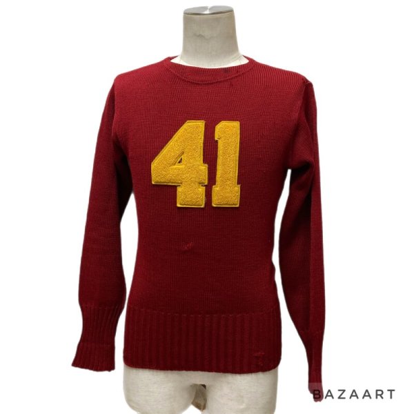 画像12: 1941's　OLD　LETTERED　「41」　HEAVY　WOOL KNIT　good lettered !! (12)