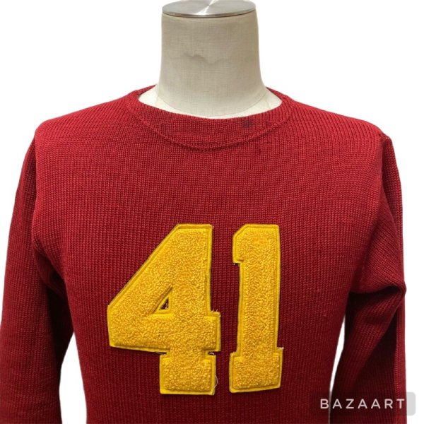 画像15: 1941's　OLD　LETTERED　「41」　HEAVY　WOOL KNIT　good lettered !! (15)