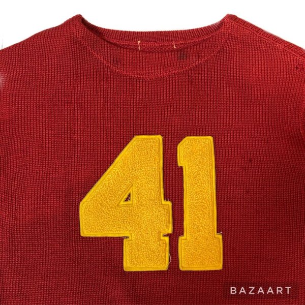 画像3: 1941's　OLD　LETTERED　「41」　HEAVY　WOOL KNIT　good lettered !! (3)