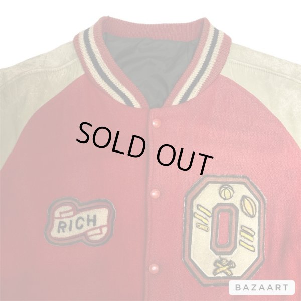 画像7: 50's　ARM LEATHER　BASEBALL JACKET　with MANNY GOOD PATCHES　good looking !! (7)
