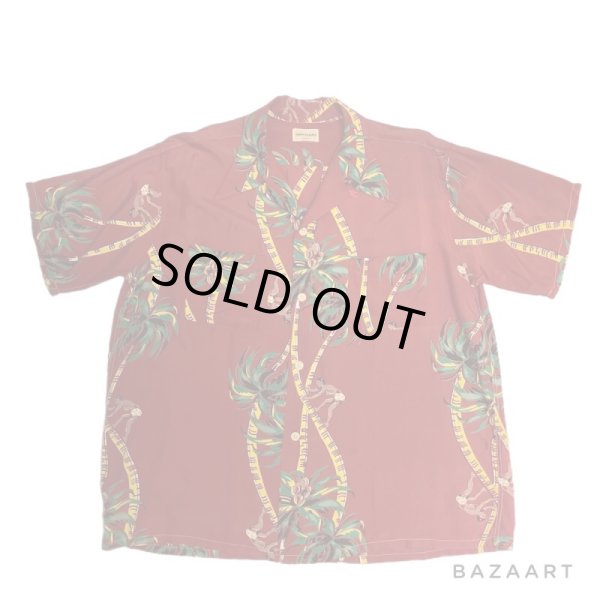 画像1: -50's "PENNEYS　TOPFLIGHT"　「PALM　CLIMBER」　RAYON HAWAIIAN SHIRTS　SIZE：L　ON BOOK !!　SPECIAL !! (1)