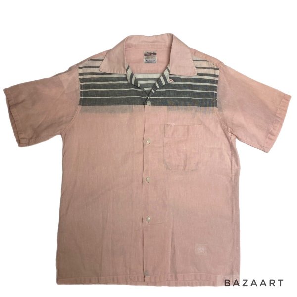 画像1: 50's "PENNEY'S　TOPFLIGHT”　「DAN-RIVER　COTTON」　”PINK × GRAY”　GRADATION　SHORT SLEEVE　SHIRTS (1)