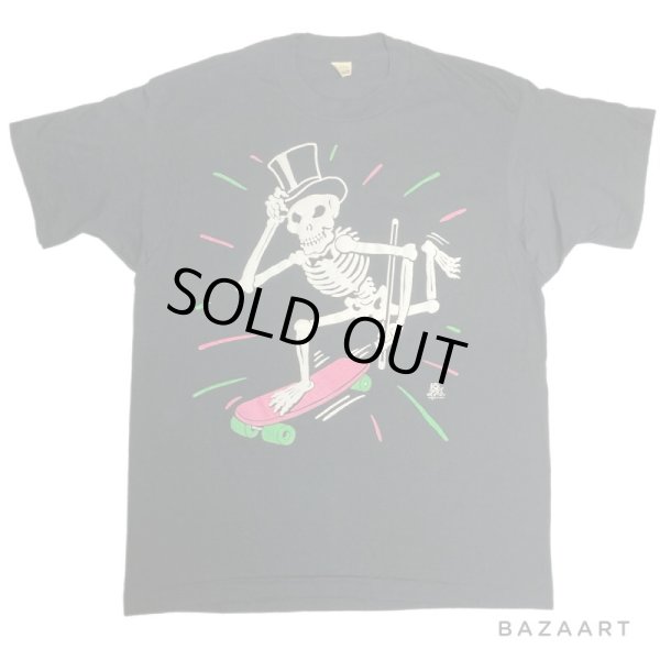 画像1: 80's DEAD STOCK　”SCREEN　STARS"　SKULL　SKELETON　SKATE　Tee SHIRTS　SIZE:L (1)