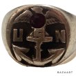 画像7: 40's "U.S.NAVY"　STERLING SILVER　with RED STONE　MIRLITARY RING　good design !! (7)