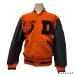 画像17: 50's "W.H.Whiting"　BLACK × ORANGE　ARM LEATHER　BASEBALL JACKET　with BULLDOG PATCH　and DOUBLE RIB KNIT (17)