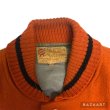 画像6: 50's "W.H.Whiting"　BLACK × ORANGE　ARM LEATHER　BASEBALL JACKET　with BULLDOG PATCH　and DOUBLE RIB KNIT (6)