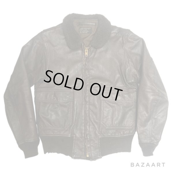 画像1: 1970's　VIETNAM WAR　"U.S.NAVY"　”U.S.M.C.”　「G-1」　LEATHER　FLIGHT　JACKET　SIZE:40 (1)