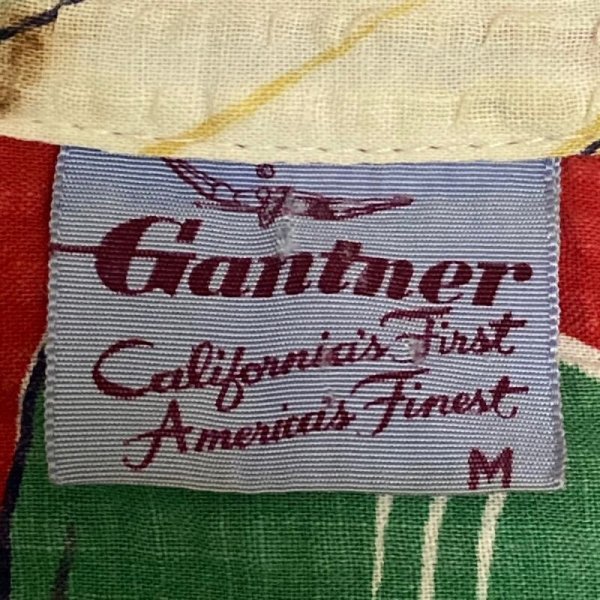 画像2: 50's ”Gantner”　SEERSUCKER　「BANANA」　PATTERN　HAWAIIAN　SHIRTS　good motif !! (2)