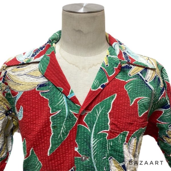 画像14: 50's ”Gantner”　SEERSUCKER　「BANANA」　PATTERN　HAWAIIAN　SHIRTS　good motif !! (14)