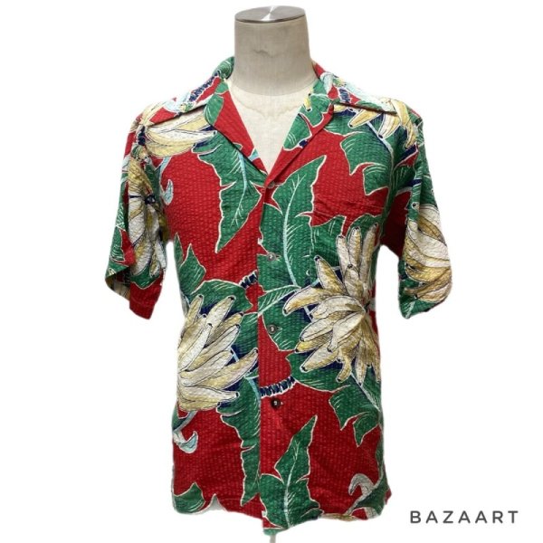 画像15: 50's ”Gantner”　SEERSUCKER　「BANANA」　PATTERN　HAWAIIAN　SHIRTS　good motif !! (15)