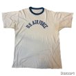 画像1: 60's- "U.S.AIR FORCE"　RINGER　しみ込み PRINTED　Tee SHIRTS　SIZE: 実寸 XL　big size !! (1)