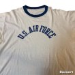 画像2: 60's- "U.S.AIR FORCE"　RINGER　しみ込み PRINTED　Tee SHIRTS　SIZE: 実寸 XL　big size !! (2)