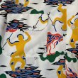 画像8: 40's Montgomery Ward　"CALIFORNIA"　「ABSTRACT　SPEAR　FISHERMAN　PATTERN」　LONG SLEEVE　RAYON　HAWAIIAN　SHIRTS　WHITE　SIZE：M　ON BOOK !! (8)