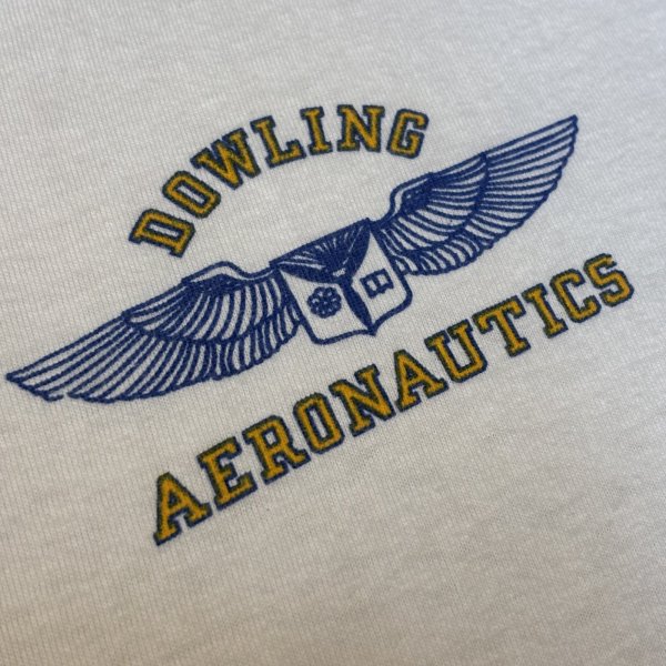画像4: 70's "CHAMPION"　「DOWLINE AERONAUTICS」　しみ込み PRINTED　WITH　GAZETTE（チョコチン）　SIZE表記：M (4)
