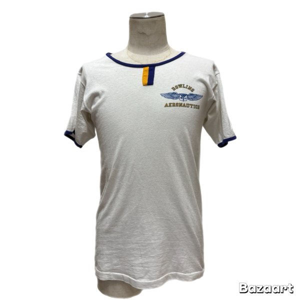画像8: 70's "CHAMPION"　「DOWLINE AERONAUTICS」　しみ込み PRINTED　WITH　GAZETTE（チョコチン）　SIZE表記：M (8)