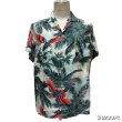 画像10: 50's- "Aloha BRAND"　「PARROT　AND　PALM TREE」　PATTERN　RAYON　HAWAIIAN　SHIRTS　SIZE表記：M (10)