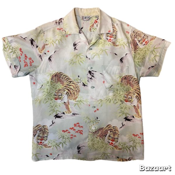 画像1: 50's "ARTVOGUE"　「SASATORA　BAMBOO　TIGER」　RAYON　HAWAIIAN　SHIRTS　SIZE表記：M　special !! (1)