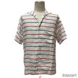 画像9: 50's "HOLIDAY"　BORDER　PATTERN　RAYON　SHORT SLEEVE　SHIRTS　WITH　ITALIAN　COLLAR (9)