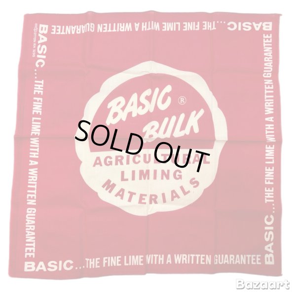 画像1: -60's　DEAD STOCK　”BASIC　BULK”　BANDANA　RED (1)