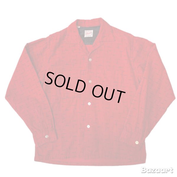 画像1: 50's "Montgomery Ward　BRENT”　SPLASHED　PATTERN　PRINTED　CORDUROY　SHIRTS　SIZE：M　good condition !! (1)