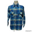 画像12: 50's "5 BROTHER"　BLUE　CHECKED　PATTERN　COTTON　HEAVY FLANNEL　SHIRTS　マチ付き　SIZE：16 （L）　good size !!　good condition !! (12)