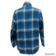 画像14: 50's "5 BROTHER"　BLUE　CHECKED　PATTERN　COTTON　HEAVY FLANNEL　SHIRTS　マチ付き　SIZE：16 （L）　good size !!　good condition !! (14)