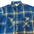 画像3: 50's "5 BROTHER"　BLUE　CHECKED　PATTERN　COTTON　HEAVY FLANNEL　SHIRTS　マチ付き　SIZE：16 （L）　good size !!　good condition !! (3)