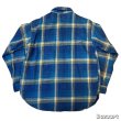 画像4: 50's "5 BROTHER"　BLUE　CHECKED　PATTERN　COTTON　HEAVY FLANNEL　SHIRTS　マチ付き　SIZE：16 （L）　good size !!　good condition !! (4)