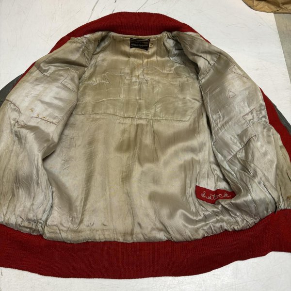 画像7: 50's "BAILEY & HIMES"　「St ANTHONY　BULLDOGS」　FILL ZIP.　ARM LEATHER　BASEBALL JACKET　with BULLDOG PATCH　SIZE:38 (7)