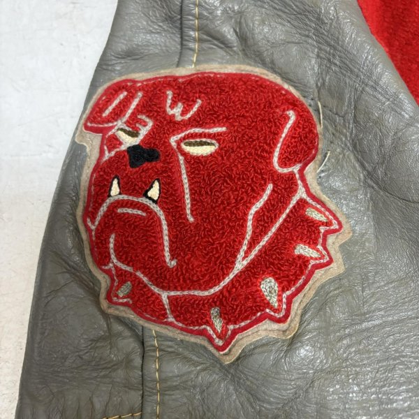 画像14: 50's "BAILEY & HIMES"　「St ANTHONY　BULLDOGS」　FILL ZIP.　ARM LEATHER　BASEBALL JACKET　with BULLDOG PATCH　SIZE:38 (14)