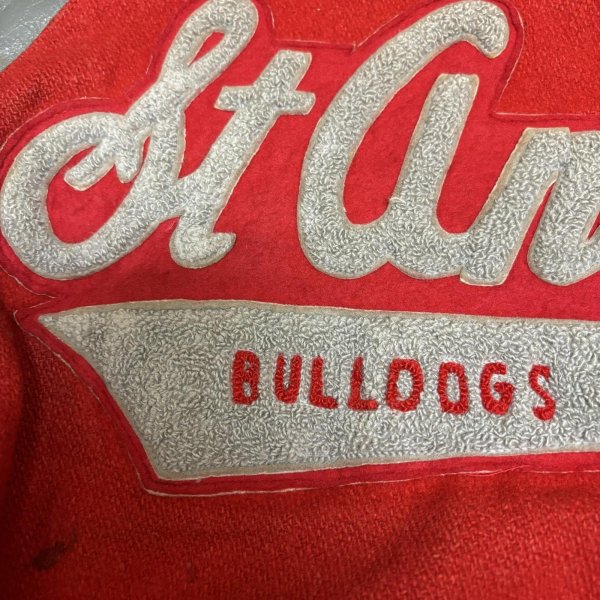 画像11: 50's "BAILEY & HIMES"　「St ANTHONY　BULLDOGS」　FILL ZIP.　ARM LEATHER　BASEBALL JACKET　with BULLDOG PATCH　SIZE:38 (11)