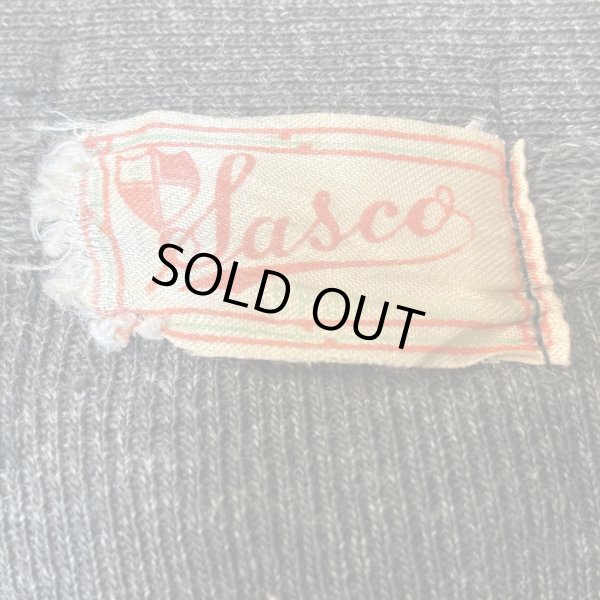画像2: 30's "Sasco SPORTSWEAR"　ALL COTTON　SALT＆PEPPER　KNIT　CARDIGAN　WITH　彫り BUTTON (2)