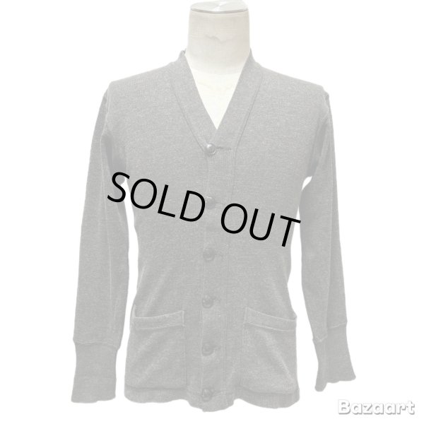 画像12: 30's "Sasco SPORTSWEAR"　ALL COTTON　SALT＆PEPPER　KNIT　CARDIGAN　WITH　彫り BUTTON (12)