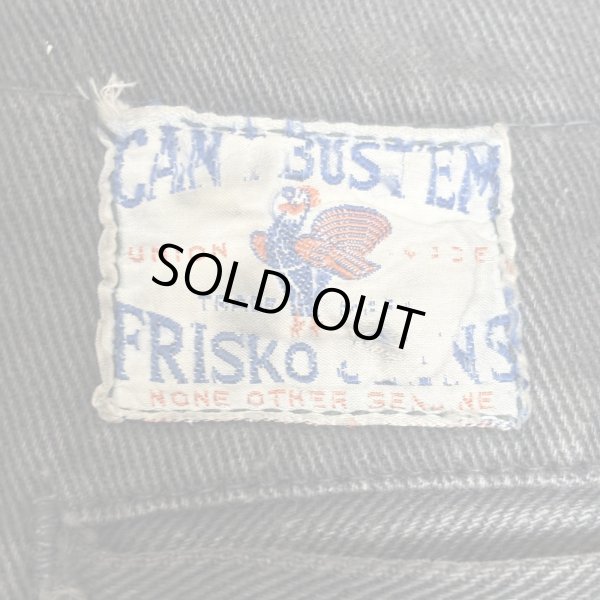 画像2: 40's "CAN'T　BUST 'EM"　「FRISCO　JEANS」 BLACK　COTTON TWILL　WORK PANTS　with SUSPENDER　BUTTON　SIZE: W 36 × L 29　SPECIAL !!　BLACK !!　good size !! (2)