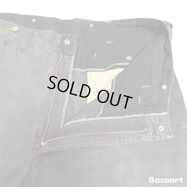 画像10: 40's "CAN'T　BUST 'EM"　「FRISCO　JEANS」 BLACK　COTTON TWILL　WORK PANTS　with SUSPENDER　BUTTON　SIZE: W 36 × L 29　SPECIAL !!　BLACK !!　good size !! (10)