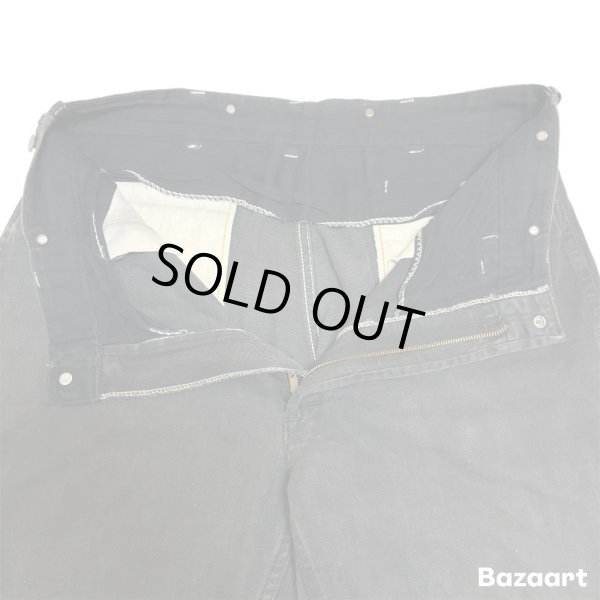画像11: 40's "CAN'T　BUST 'EM"　「FRISCO　JEANS」 BLACK　COTTON TWILL　WORK PANTS　with SUSPENDER　BUTTON　SIZE: W 36 × L 29　SPECIAL !!　BLACK !!　good size !! (11)