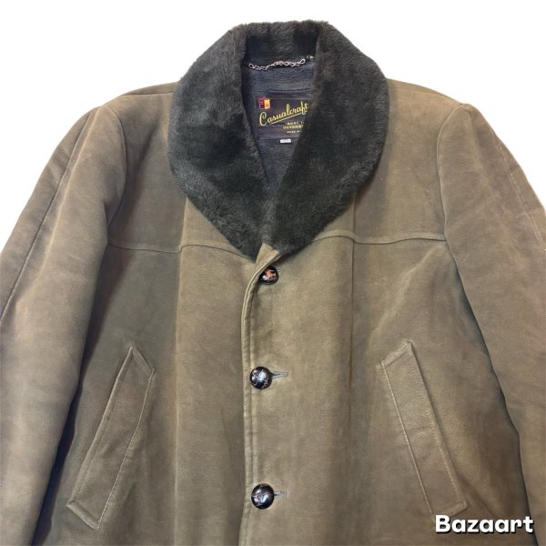 画像3: 50's MINT CONDITION　"Casualcraft"　SHAWL　COLLAR　COTTON　SUEDE　COAT　　 (3)