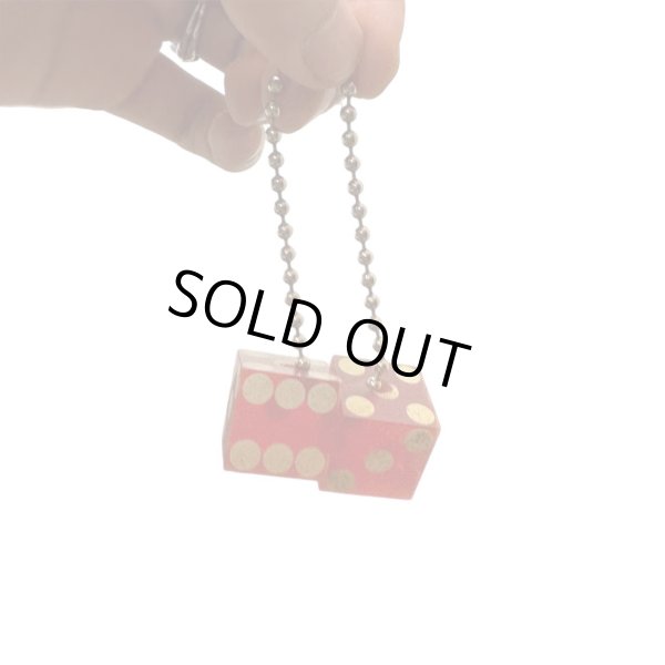 画像1: 50's DEAD STOCK　"Harrah's"　DICES　CHARM　WITH　BALLCHAIN (1)
