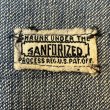 画像2: 1936's　"SANFORIZED tag"　襟付き　FULL ZIP.　DENIM　WORK　JACKET　WITH　TALON　RIVET　ZIPPER,　3 PATCH　POCKETS　AND　巻き DENIM　ハトメ付き　SIZE:実寸 42 - 44程　SUPER SPECIAL !! (2)