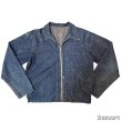 画像1: 1936's　"SANFORIZED tag"　襟付き　FULL ZIP.　DENIM　WORK　JACKET　WITH　TALON　RIVET　ZIPPER,　3 PATCH　POCKETS　AND　巻き DENIM　ハトメ付き　SIZE:実寸 42 - 44程　SUPER SPECIAL !! (1)