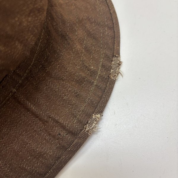 画像14: 1918s 「World War 1」　”-MIX　GREENBERG　＆　BRO.”　「U.S.ARMY」　BROWN　杢DENIM　HAT　WITH　PAPER　TAG　tag付き !!　good size !! (14)