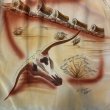 画像5: 40's　MINT CONDITION　"NYLO - SHEEN　by Troy of California"　WESTERN MOTIF　（Desert　Buffalo Skull　and　Ox Cart　etc.)　BACK PANNEL　HAND PAINTED　LONG SLEEVE　SHIRTS　SIZE：M　very beautuful !! (5)