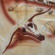 画像6: 40's　MINT CONDITION　"NYLO - SHEEN　by Troy of California"　WESTERN MOTIF　（Desert　Buffalo Skull　and　Ox Cart　etc.)　BACK PANNEL　HAND PAINTED　LONG SLEEVE　SHIRTS　SIZE：M　very beautuful !! (6)