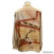 画像17: 40's　MINT CONDITION　"NYLO - SHEEN　by Troy of California"　WESTERN MOTIF　（Desert　Buffalo Skull　and　Ox Cart　etc.)　BACK PANNEL　HAND PAINTED　LONG SLEEVE　SHIRTS　SIZE：M　very beautuful !! (17)