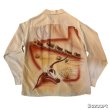 画像1: 40's　MINT CONDITION　"NYLO - SHEEN　by Troy of California"　WESTERN MOTIF　（Desert　Buffalo Skull　and　Ox Cart　etc.)　BACK PANNEL　HAND PAINTED　LONG SLEEVE　SHIRTS　SIZE：M　very beautuful !! (1)