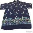 画像6: early 50's "Glen Top"　「HORIZONTAL　PATTERN」　DARK NAVY　RAYON　HAWAIIAN SHIRTS　good printed !!　 (6)
