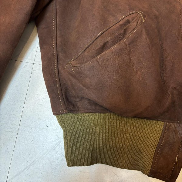 画像14: 30's " Atkins　Huskies”　NUBUCK LEATHER　JACKET　WITH　REB　STYLE（like ma-1 style）　goood style !! (14)
