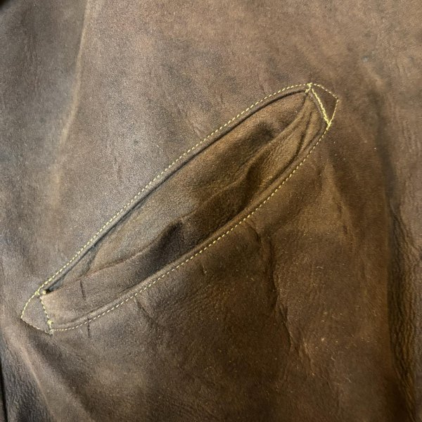 画像15: 30's " Atkins　Huskies”　NUBUCK LEATHER　JACKET　WITH　REB　STYLE（like ma-1 style）　goood style !! (15)